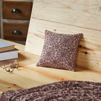 Custom House Burgundy Tan Jacquard Pillow 9x9 - The Fox Decor