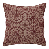 Custom House Burgundy Tan Jacquard Pillow 9x9 - The Fox Decor