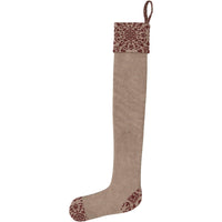 Custom House Burgundy Tan Jacquard Prim Stocking 7x19 VHC Brands - The Fox Decor