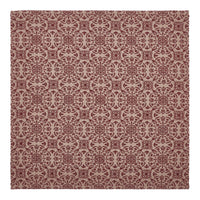 Custom House Burgundy Tan Jacquard Table Topper 20x20 - The Fox Decor