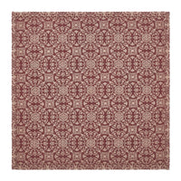 Custom House Burgundy Tan Jacquard Table Topper 20x20 - The Fox Decor