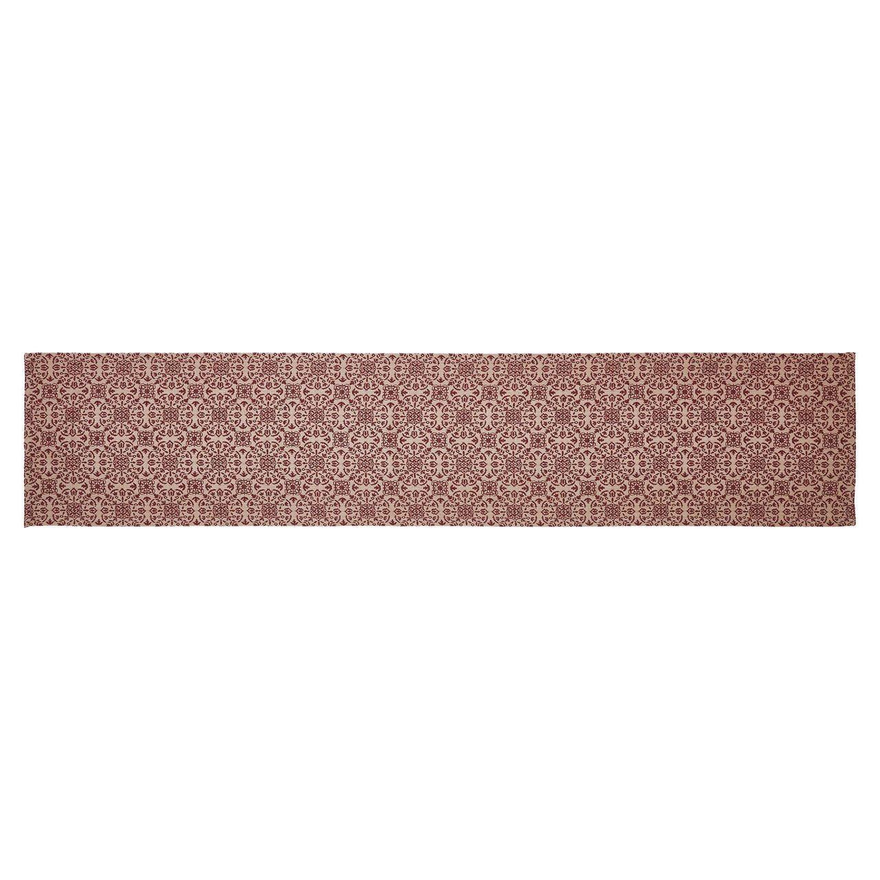 Custom House Burgundy Tan Jacquard Runner 12x60 - The Fox Decor