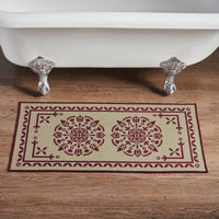 Thumbnail for Custom House Burgundy Tan Jacquard Polyester Bathmat 17x36