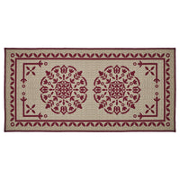 Thumbnail for Custom House Burgundy Tan Jacquard Polyester Bathmat 17x36