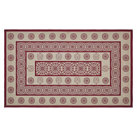 Custom House Burgundy Tan Jacquard Polyester Rug Rect 36x60