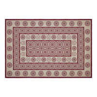 Custom House Burgundy Tan Jacquard Polyester Rug Rect 48