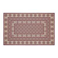 Custom House Burgundy Tan Jacquard Polyester Rug Rect 60