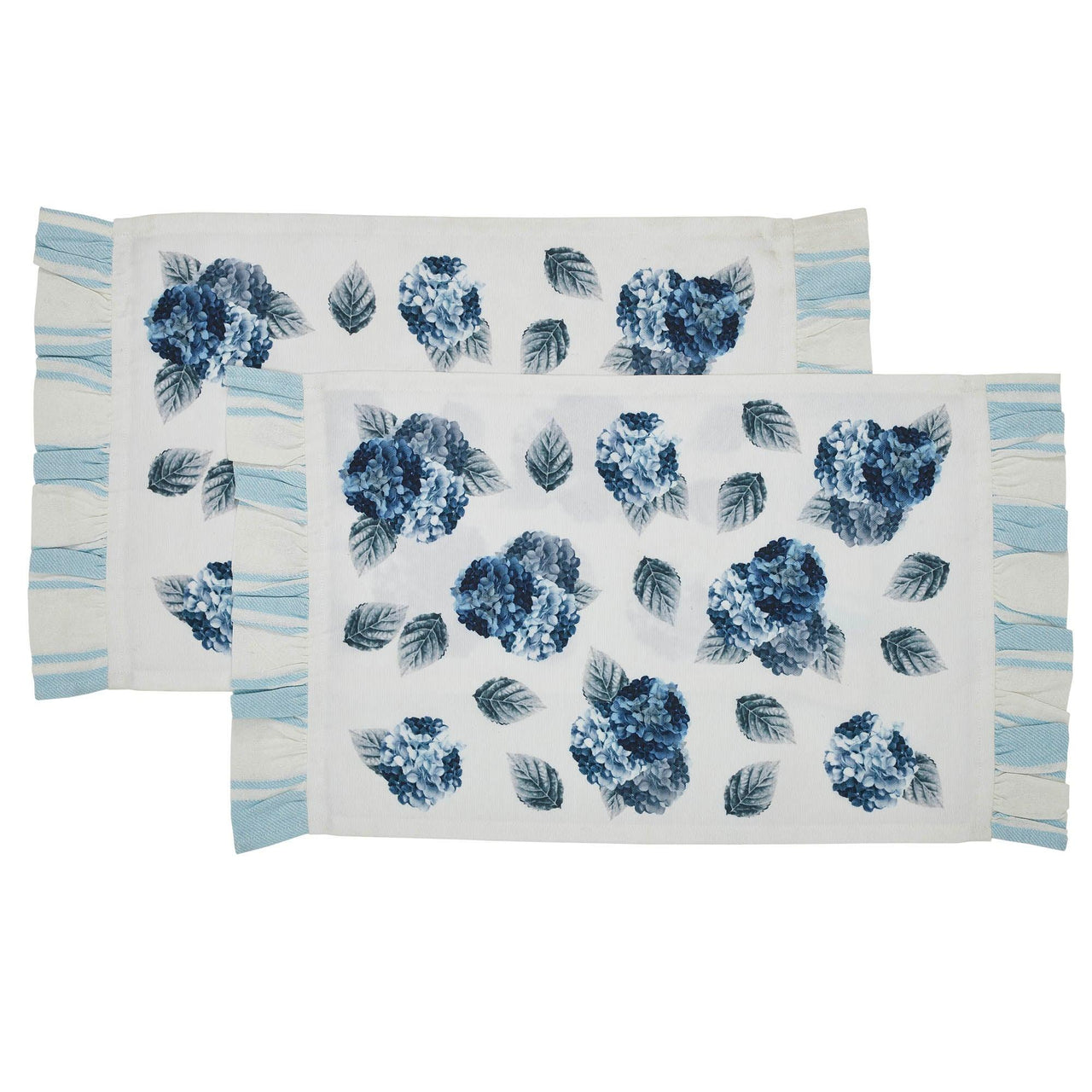 Finders Keepers Hydrangea Ruffled Placemat Set of 2 13x19 - The Fox Decor