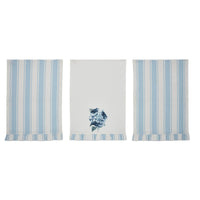Finders Keepers Hydrangea Ruffled Tea Towel Set of 3 19x28 - The Fox Decor