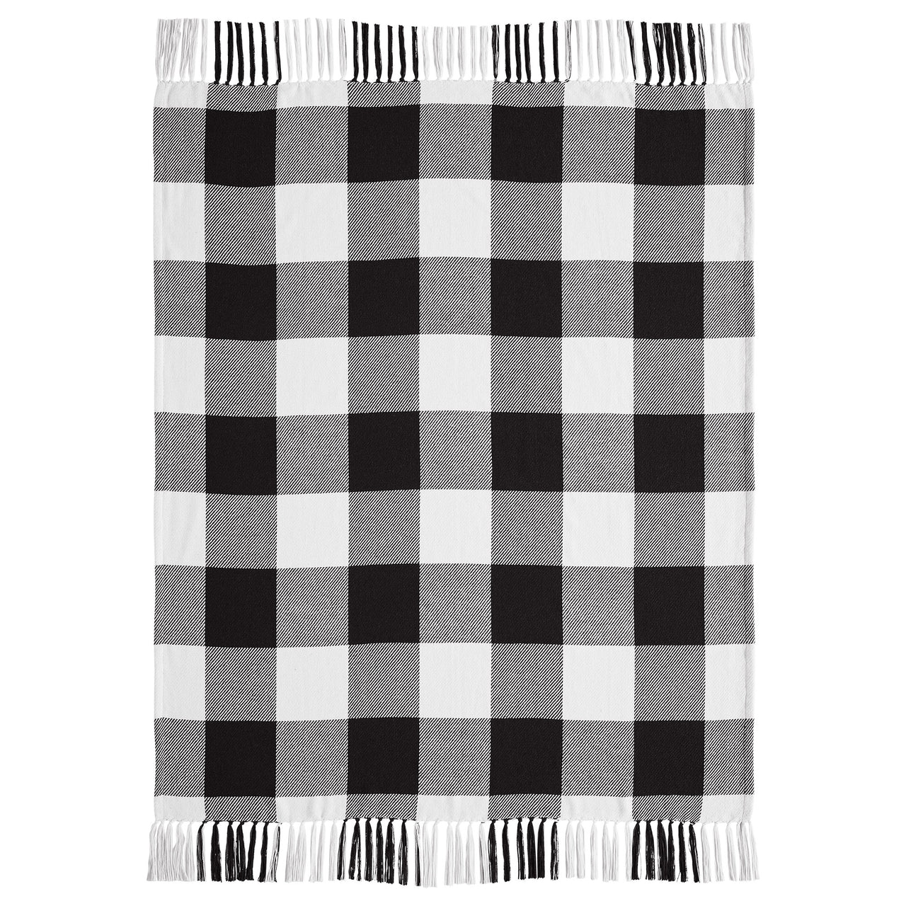 Annie Buffalo Check Black Woven Throw 50x60