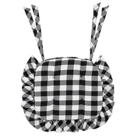 Annie Buffalo Check Black Ruffled Chair Pad 16.5x18 - The Fox Decor