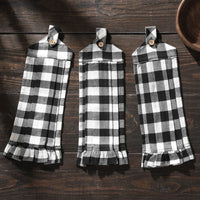 Thumbnail for Annie Buffalo Check Black Button Loop Tea Towel Set of 3