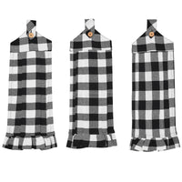 Thumbnail for Annie Buffalo Check Black Button Loop Tea Towel Set of 3