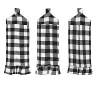 Thumbnail for Annie Buffalo Check Black Button Loop Tea Towel Set of 3