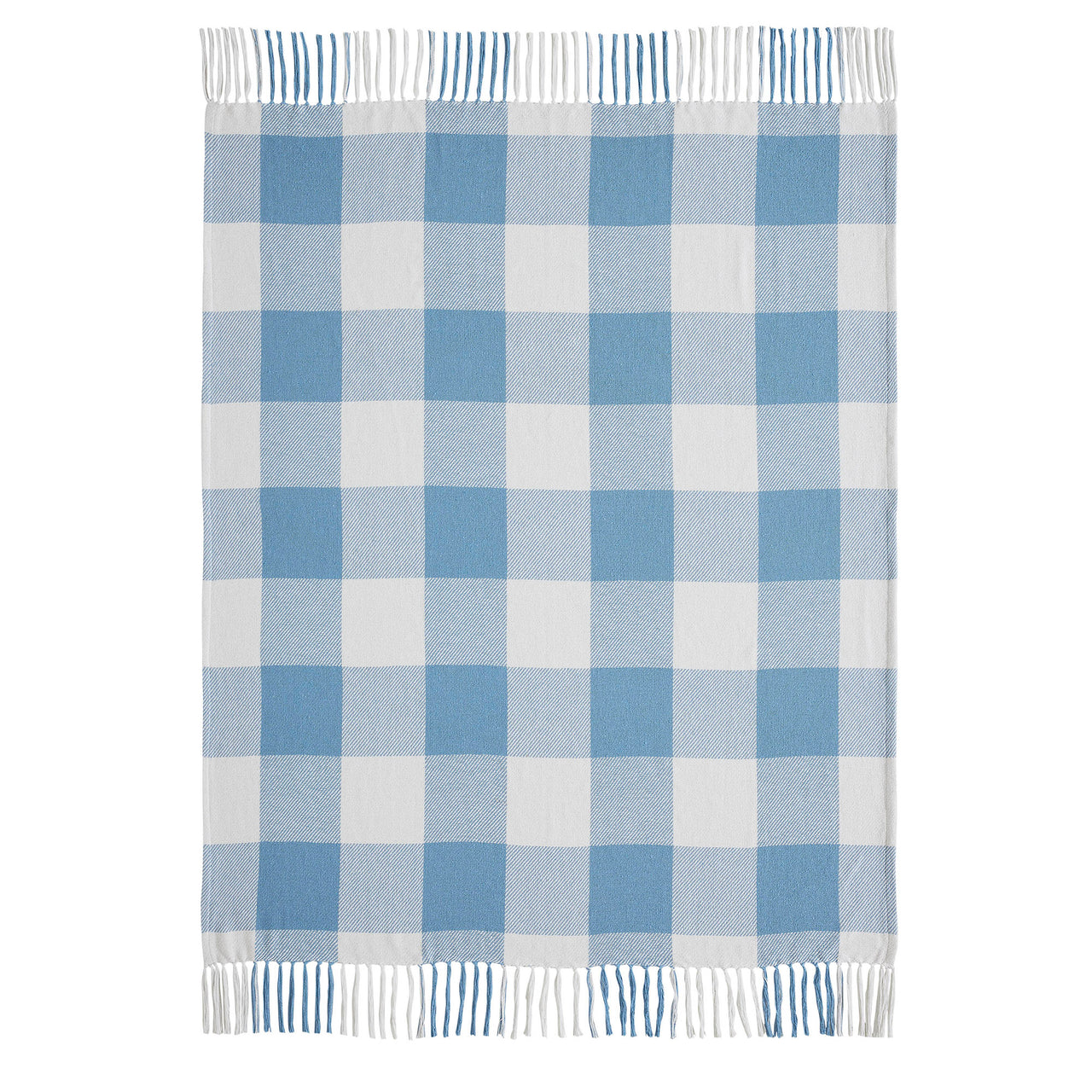 Annie Buffalo Check Blue Woven Throw 50x60