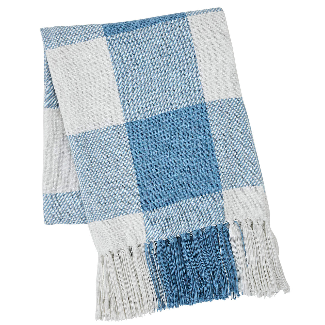 Annie Buffalo Check Blue Woven Throw 50x60