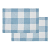 Thumbnail for Annie Buffalo Check Blue Placemat Set of 2 13x19