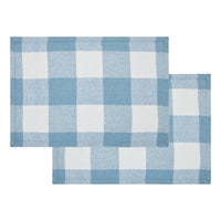 Thumbnail for Annie Buffalo Check Blue Placemat Set of 2 13x19