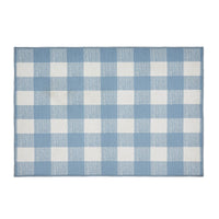 Annie Buffalo Check Blue Polyester Rug Rect 24x36 - The Fox Decor