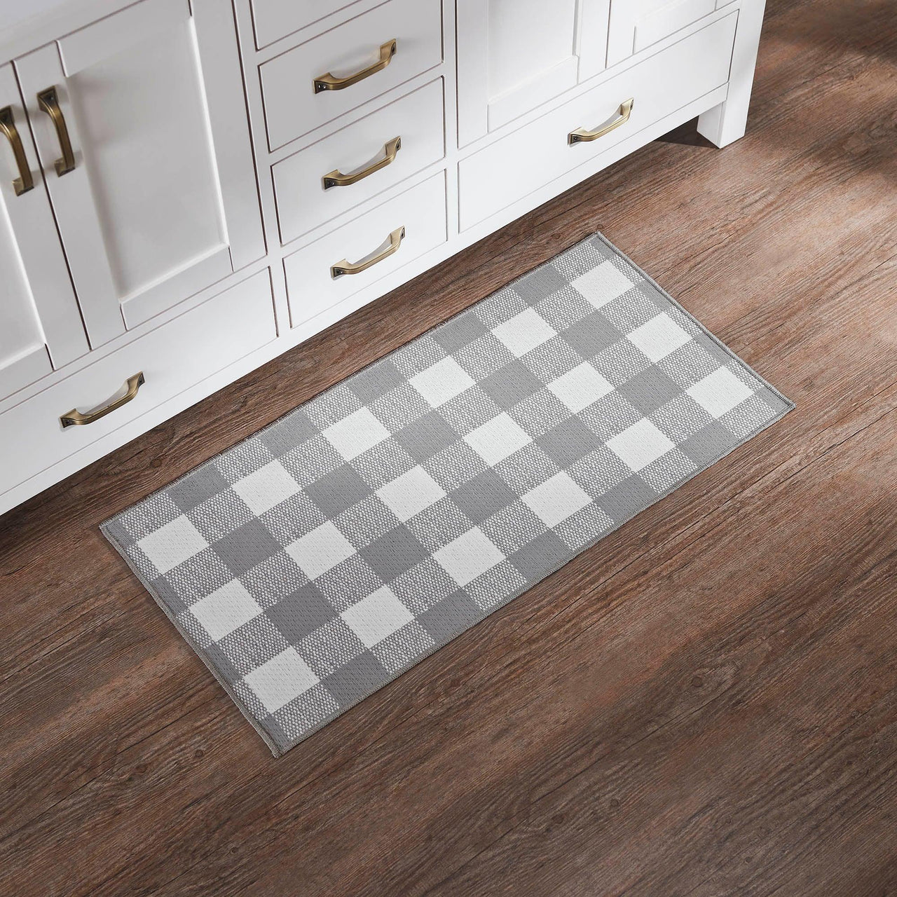 Annie Buffalo Check Grey Polyester Rug Rect 17x36 - The Fox Decor