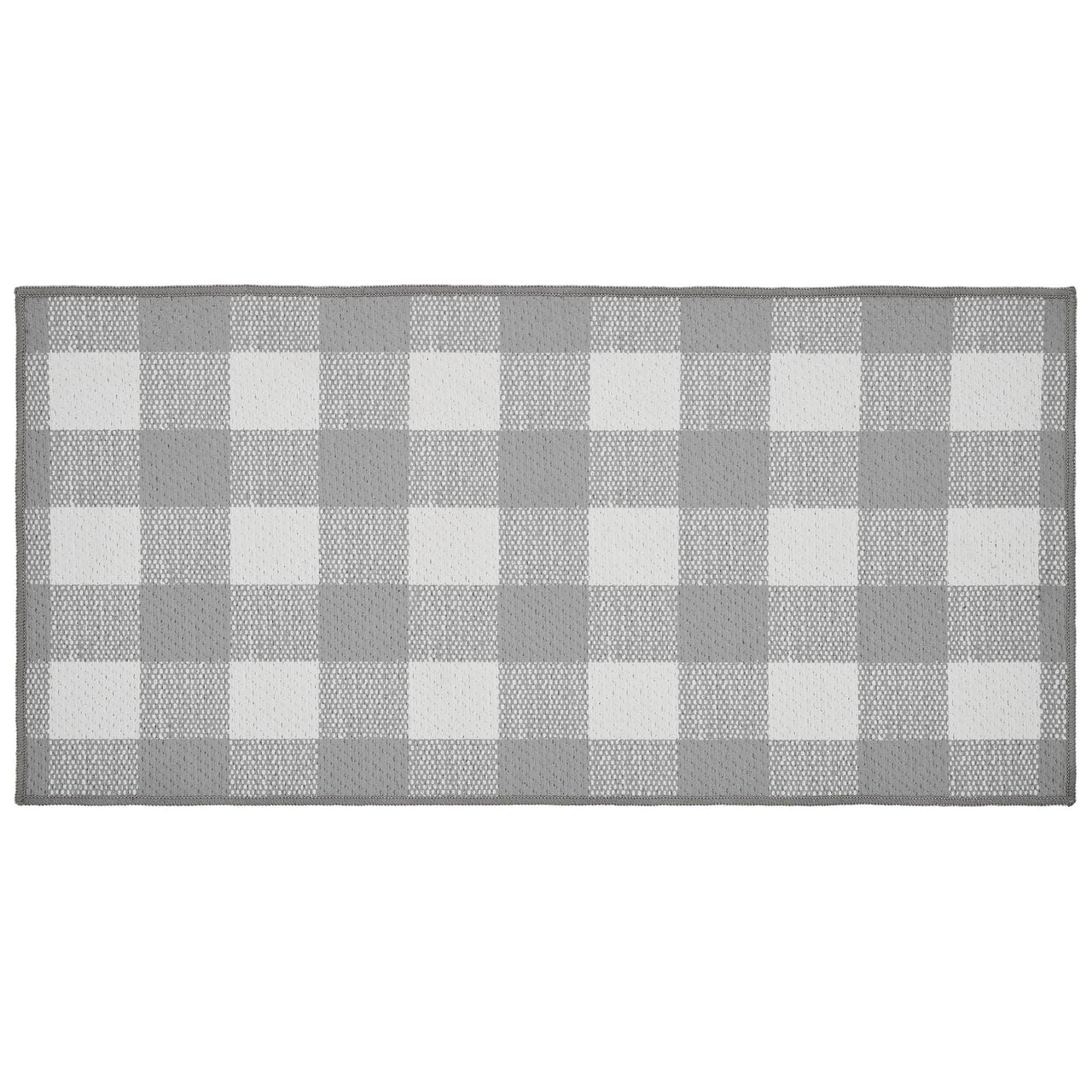Annie Buffalo Check Grey Polyester Rug Rect 17x36 - The Fox Decor