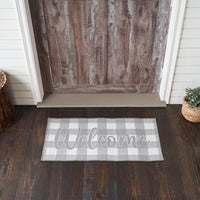 Annie Buffalo Check Grey Welcome Polyester Rug Rect 17x36 - The Fox Decor