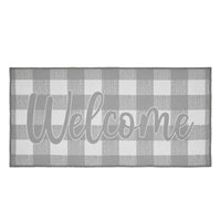 Annie Buffalo Check Grey Welcome Polyester Rug Rect 17x36 - The Fox Decor