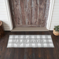Annie Buffalo Check Grey Welcome Polyester Rug Rect 17x48 - The Fox Decor
