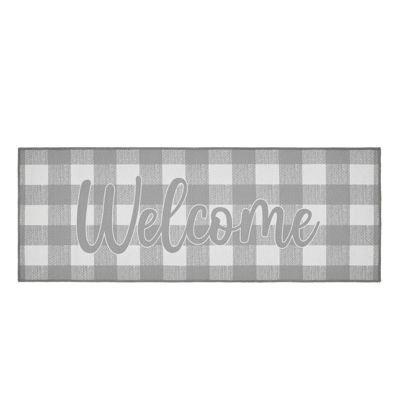 Annie Buffalo Check Grey Welcome Polyester Rug Rect 17x48 - The Fox Decor