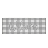 Annie Buffalo Check Grey Welcome Polyester Rug Rect 17x48 - The Fox Decor