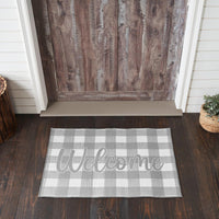 Annie Buffalo Check Grey Welcome Polyester Rug Rect 24x36 - The Fox Decor