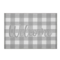 Annie Buffalo Check Grey Welcome Polyester Rug Rect 24x36 - The Fox Decor