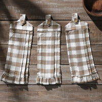 Annie Buffalo Check Portabella Button Loop Tea Towel Set of 3 - The Fox Decor
