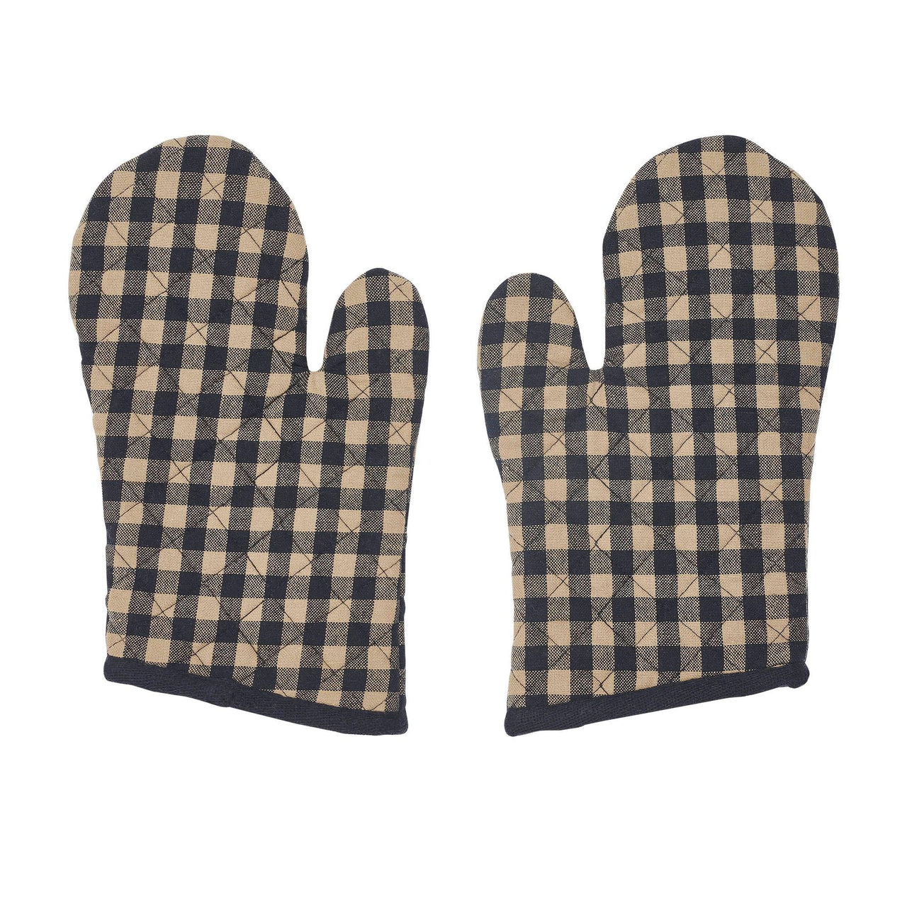 Black Check Oven Mitt Set of 2 - The Fox Decor