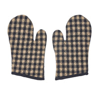 Black Check Oven Mitt Set of 2 - The Fox Decor