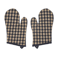 Black Check Oven Mitt Set of 2 - The Fox Decor