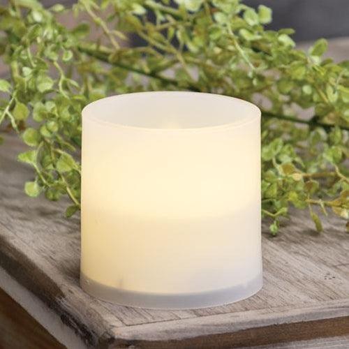 Warm Light White Timer Pillar Candle 3x3 - The Fox Decor