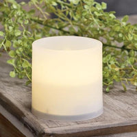 Warm Light White Timer Pillar Candle 3x3 - The Fox Decor