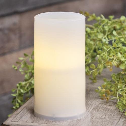 Warm Light White Timer Pillar Candle 3x6 - The Fox Decor