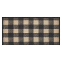 Black Check Polyester Rug Rect 17x36 - The Fox Decor