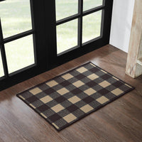 Black Check Polyester Rug Rect 20x30 - The Fox Decor