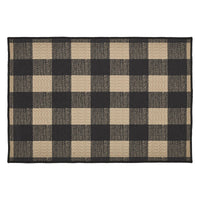 Black Check Polyester Rug Rect 20x30 - The Fox Decor