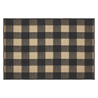 Black Check Polyester Rug Rect 24x36 - The Fox Decor