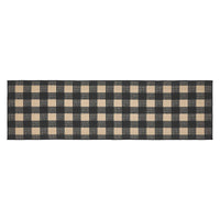 Black Check Polyester Rug/Runner Rect 22x78 - The Fox Decor