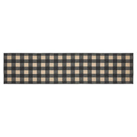 Black Check Polyester Rug/Runner Rect 22x96 - The Fox Decor