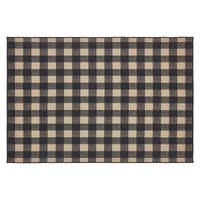 Black Check Polyester Rug Rect 48x72 - The Fox Decor