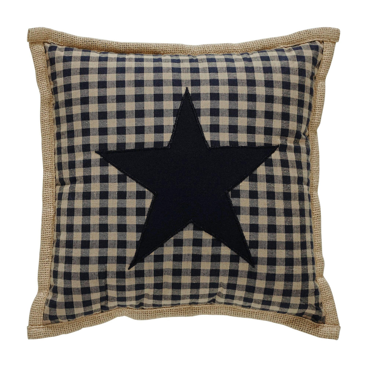 Black Check Star Pillow 12x12 - The Fox Decor