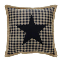Black Check Star Pillow 12x12 - The Fox Decor