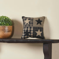 Black Check Star Pillow 6x6 - The Fox Decor