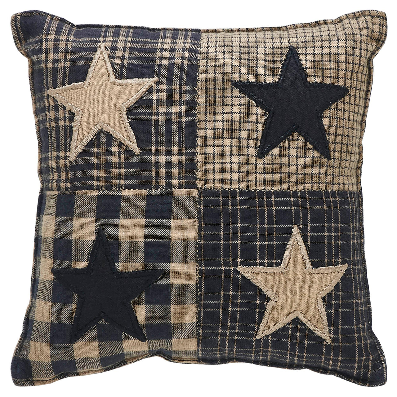 Black Check Star Pillow 6x6 - The Fox Decor